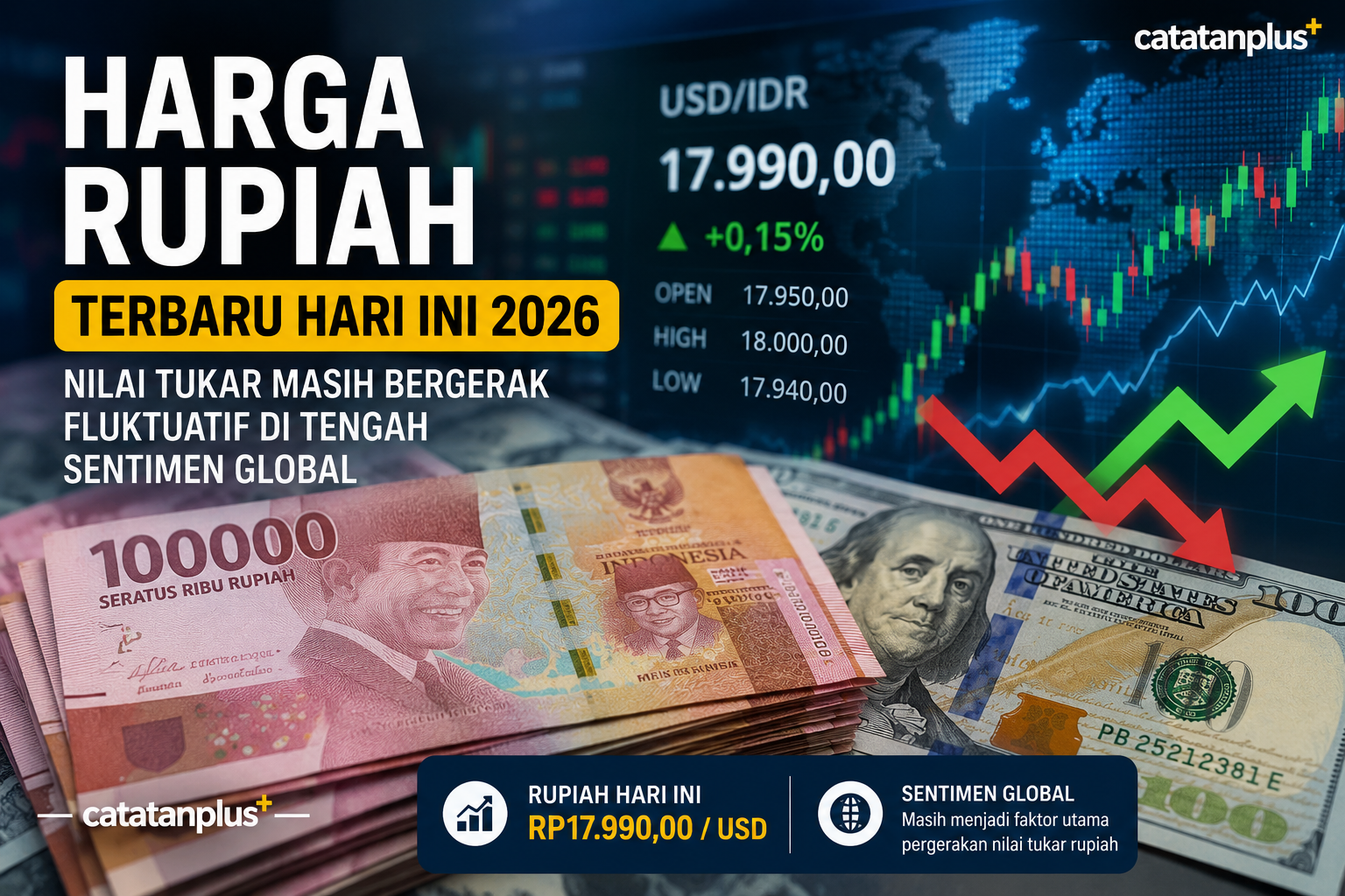 Harga Rupiah Terbaru Hari Ini 2026, Nilai Tukar Masih Bergerak Fluktuatif di Tengah Sentimen Global