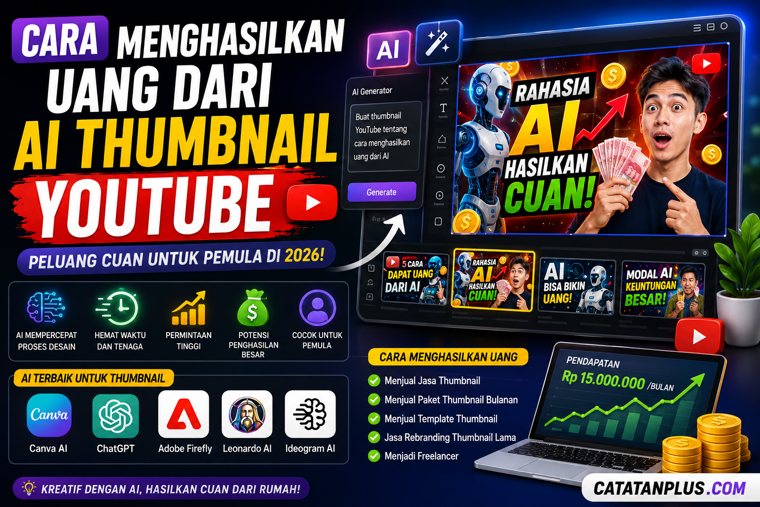 Cara Menghasilkan Uang dari AI Thumbnail YouTube: Peluang Cuan untuk Pemula di 2026