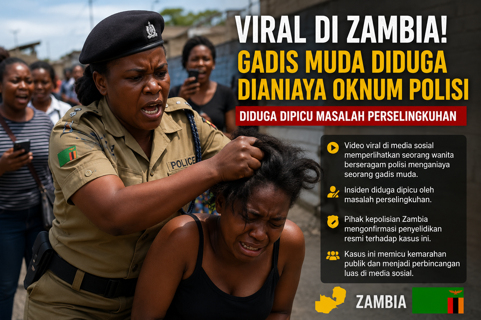 Video Viral Gadis Zambia 2026, Kronologi Dugaan Penganiayaan yang Memicu Kehebohan
