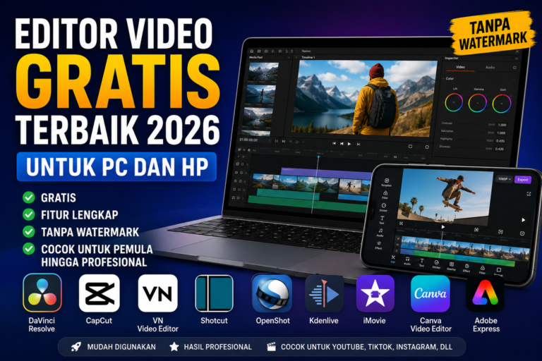 10 Editor Video Gratis Terbaik 2026 untuk PC dan HP, Cocok untuk Pemula hingga Profesional