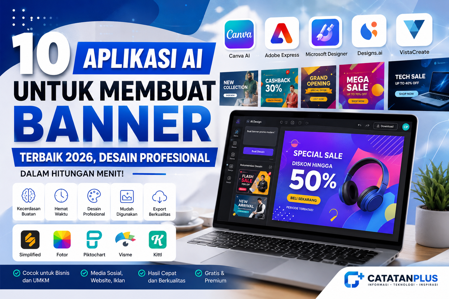 10 Aplikasi AI untuk Membuat Banner Terbaik 2026, Desain Profesional dalam Hitungan Menit