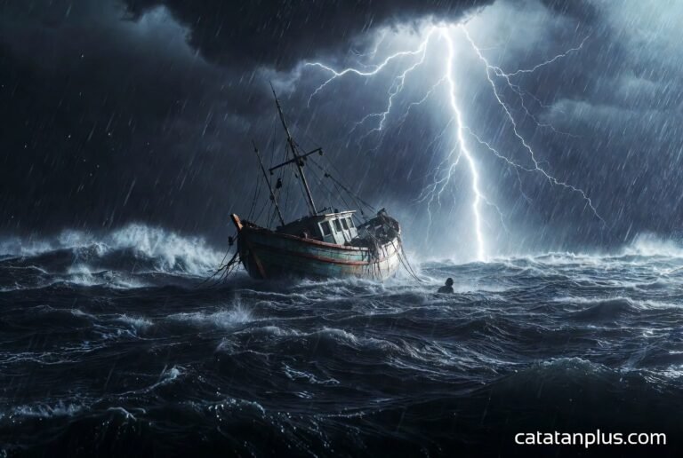 Kapal Nelayan Terbalik di Perairan Selat Sunda, 7 Orang Hilang