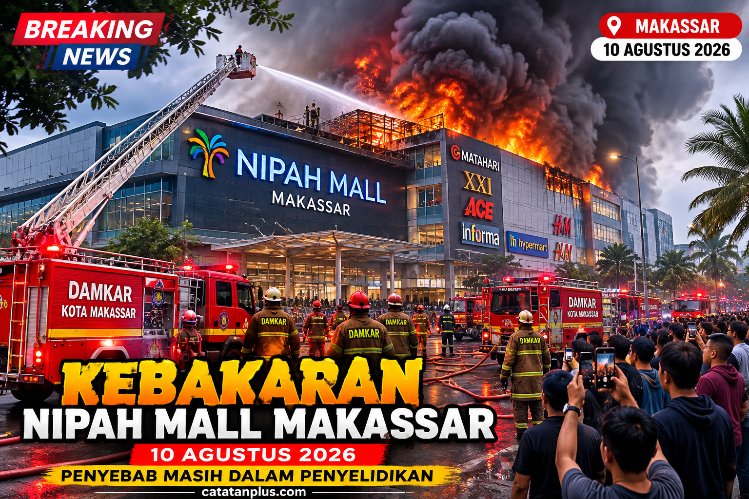 Kebakaran Mal di Makassar Hari Ini 10 Agustus 2026, Begini Kronologinya