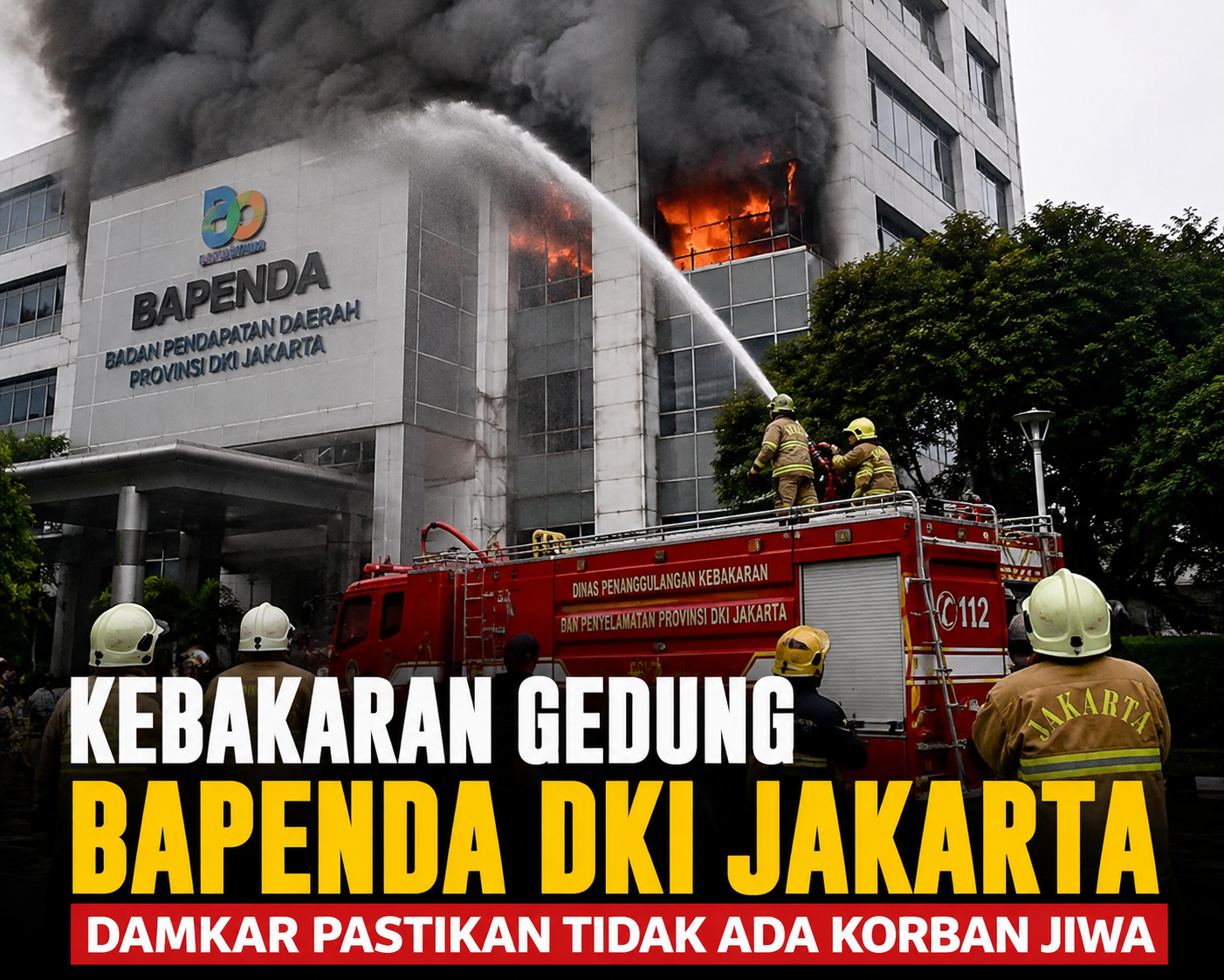 Kebakaran Gedung Bapenda DKI Jakarta, Damkar Pastikan Tidak Ada Korban Jiwa