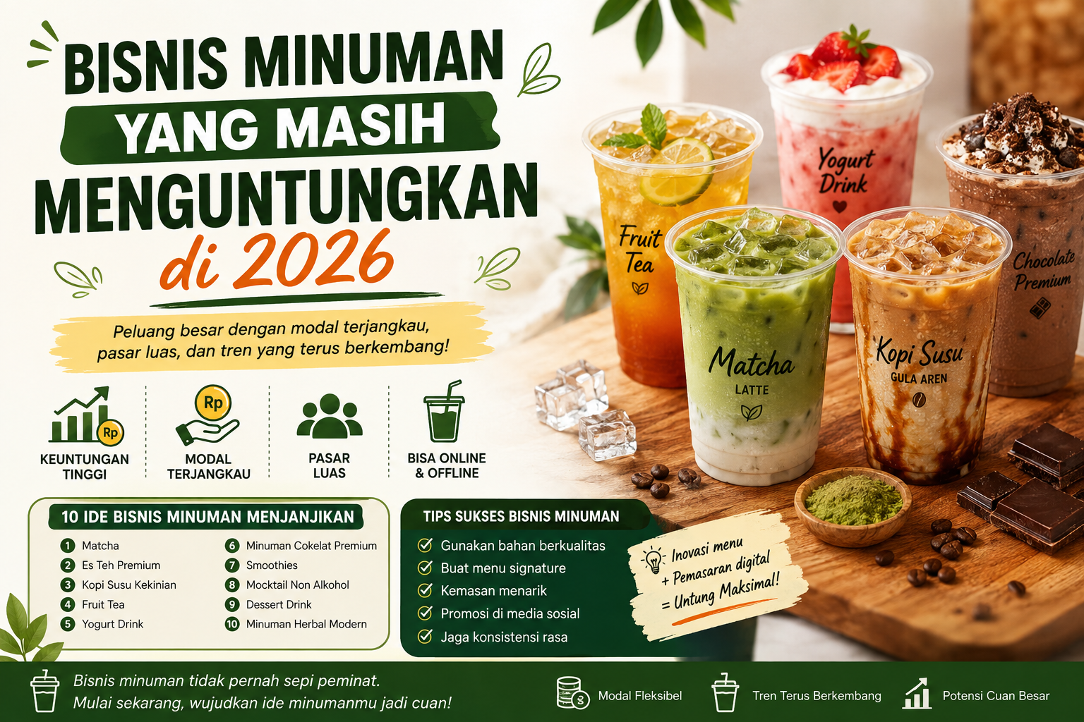Bisnis Minuman yang Masih Menguntungkan di 2026, Peluang Besar dengan Modal Terjangkau