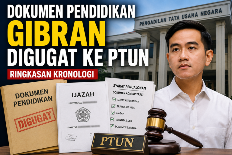 Dokumen Pendidikan Gibran Digugat ke PTUN, Begini Ringkasan Kronologinya
