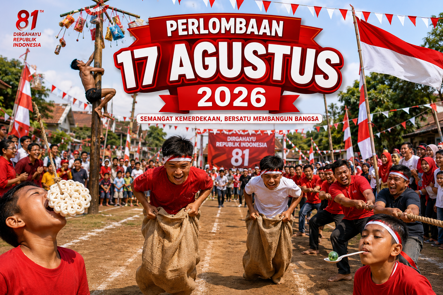 Perlombaan 17 Agustus 2026: Semarak HUT ke-81 Republik Indonesia dengan Lomba Tradisional dan Kreativitas Generasi Muda