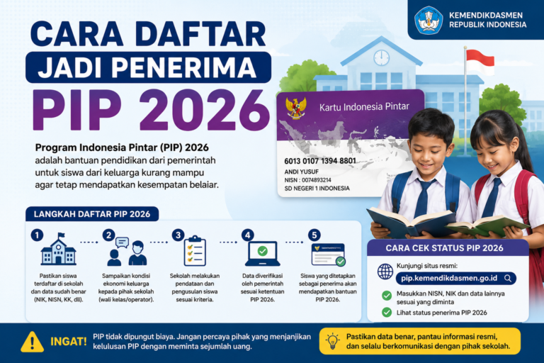 Cara Daftar Jadi Penerima PIP 2026, Syarat, Proses Pengusulan, dan Cara Cek Status
