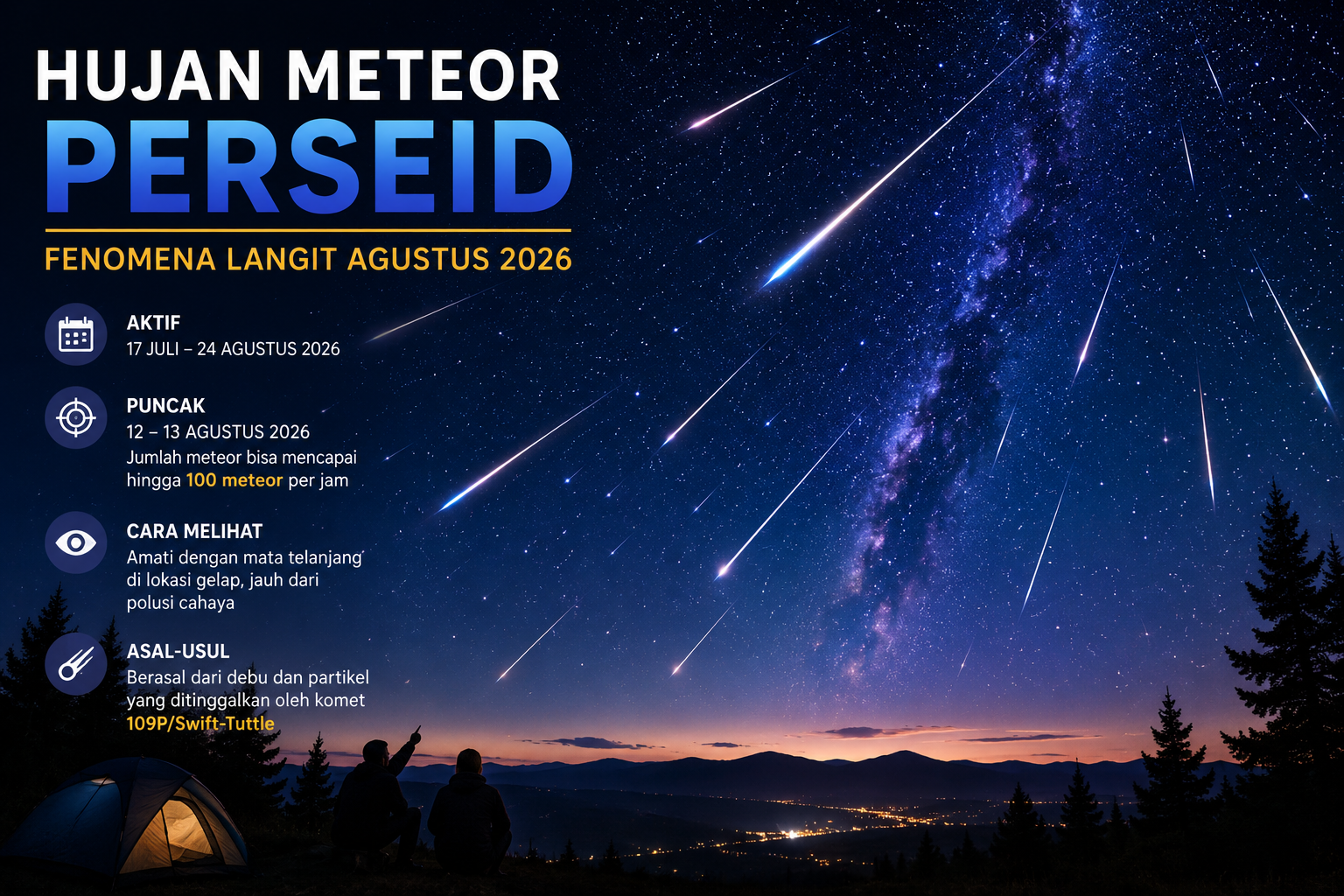 Hujan Meteor Perseid: Fenomena Langit yang Menghiasi Malam Agustus 2026