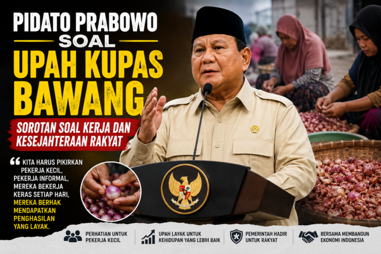 Pidato Prabowo tentang Upah Kupas Bawang, Sorotan soal Kerja dan Kesejahteraan Rakyat