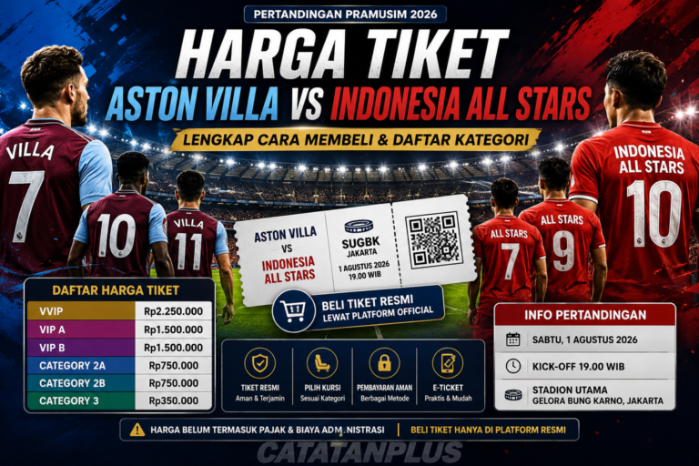 Harga Tiket Aston Villa vs Indonesia All Stars dan Cara Membelinya, Lengkap dengan Daftar Kategori