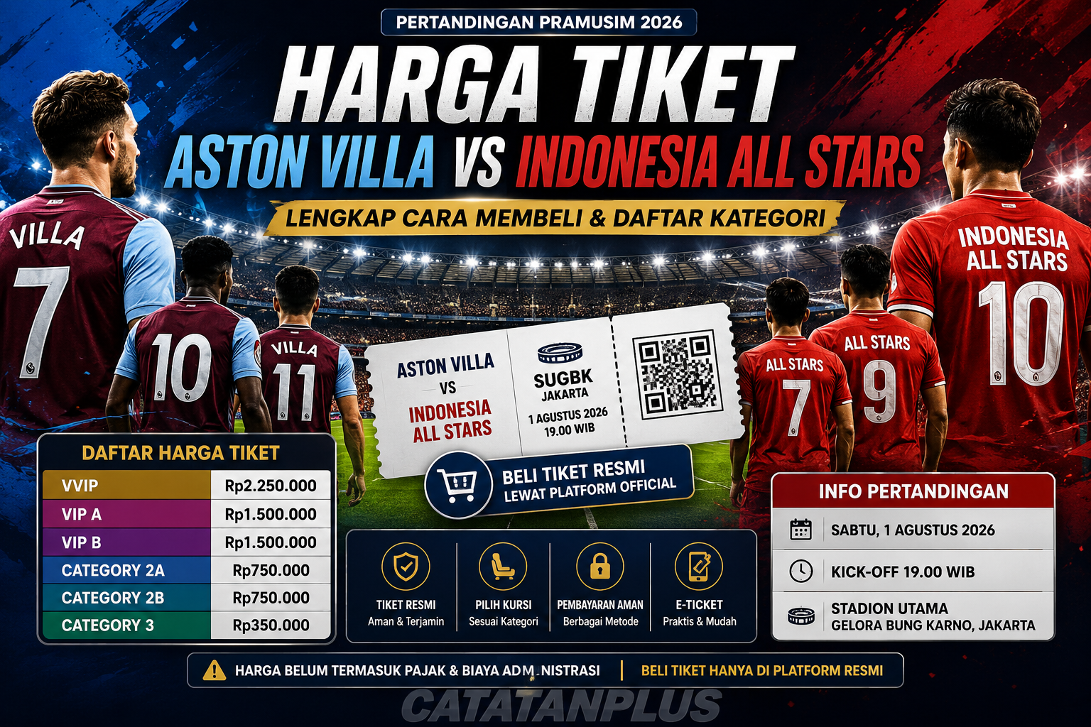 Harga Tiket Aston Villa vs Indonesia All Stars dan Cara Membelinya, Lengkap dengan Daftar Kategori