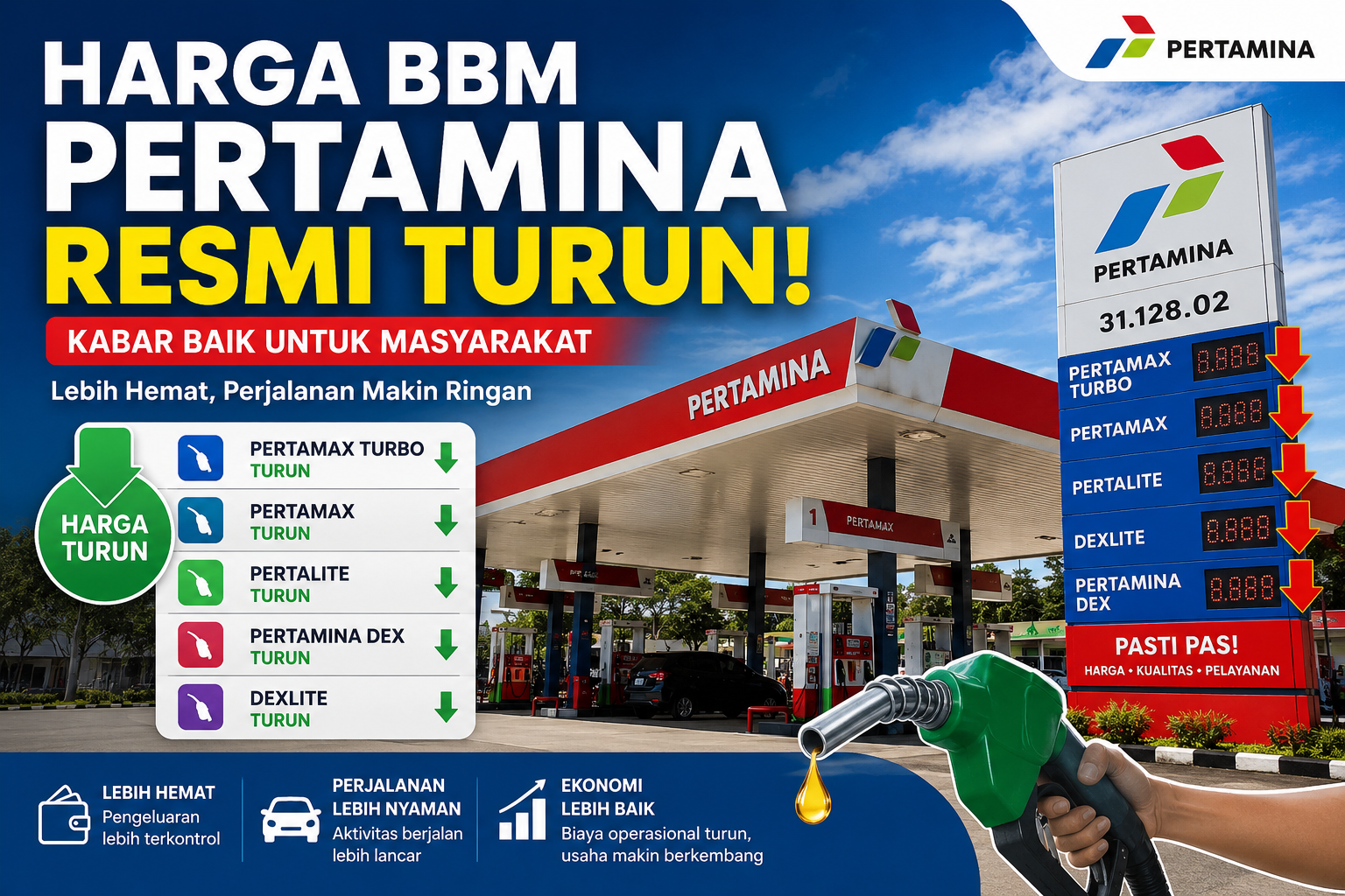 Harga BBM Pertamina Resmi Turun, Ini Dampaknya bagi Masyarakat dan Pengguna Kendaraan