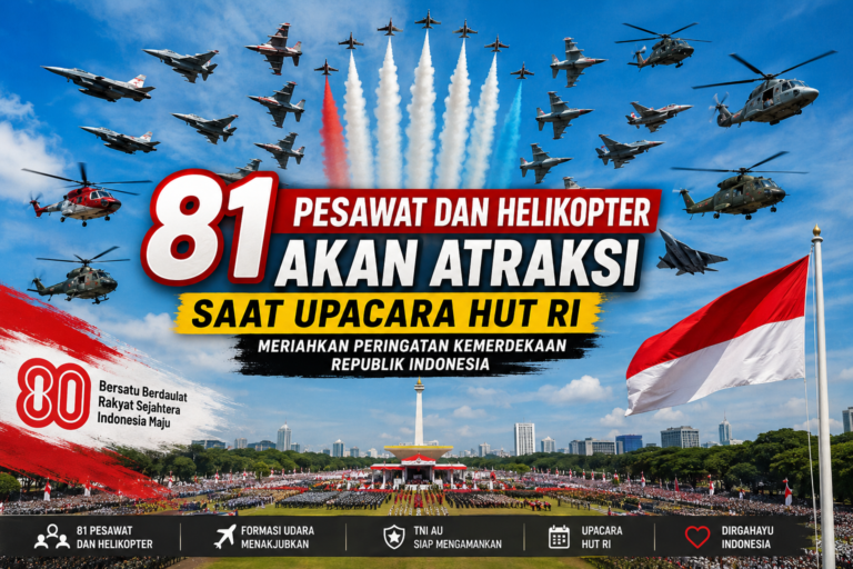 81 Pesawat dan Helikopter Akan Atraksi Saat Upacara HUT RI, Persiapan Dirancang Meriahkan Peringatan Kemerdekaan