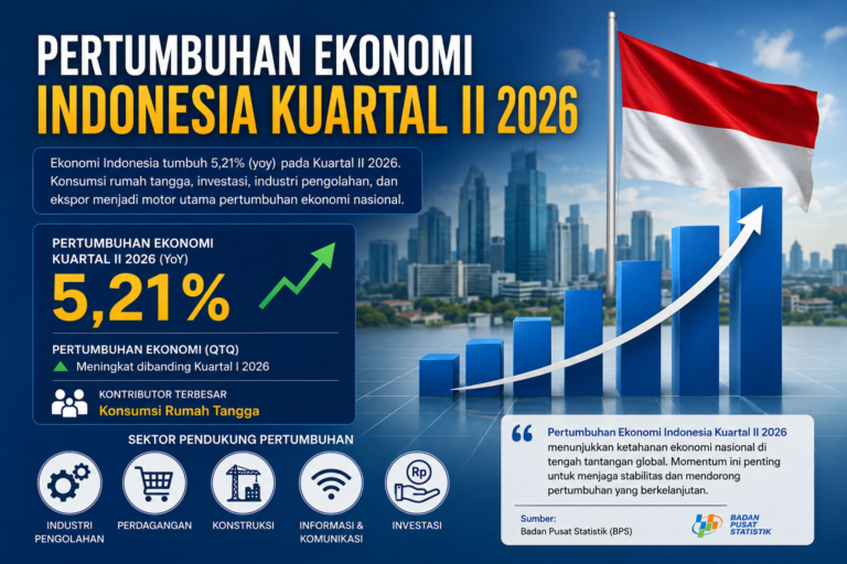 Pertumbuhan Ekonomi Indonesia Kuartal II 2026 Tumbuh 5,21 Persen, Konsumsi Rumah Tangga Masih Jadi Penopang