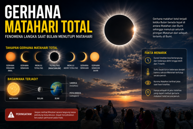 Gerhana Matahari Total: Fenomena Langka Saat Bulan Menutupi Matahari