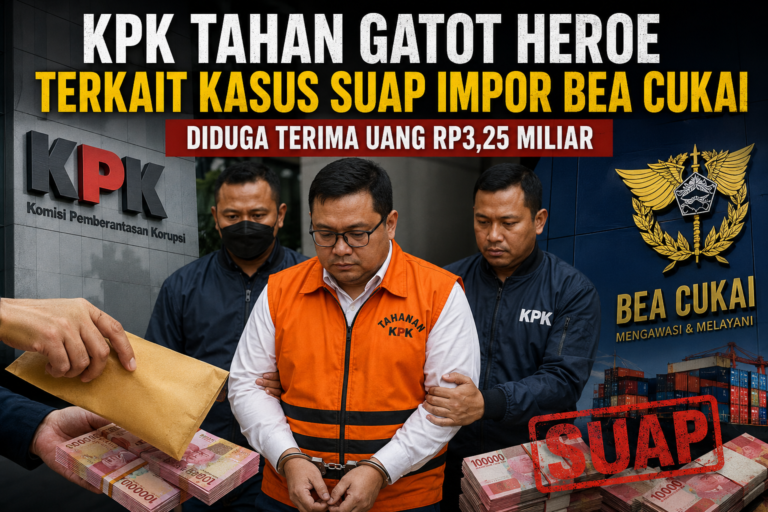KPK Tahan Gatot Heroe dalam Kasus Suap Impor Bea Cukai, Diduga Terima Rp3,25 Miliar