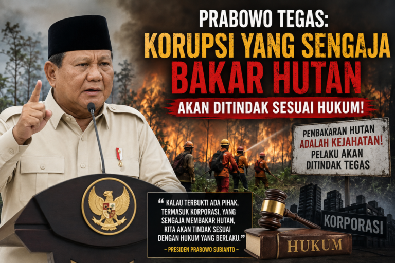 Prabowo Tegas Soal Korporasi yang Sengaja Bakar Hutan, Jika Terbukti Akan Ditindak Sesuai Hukum
