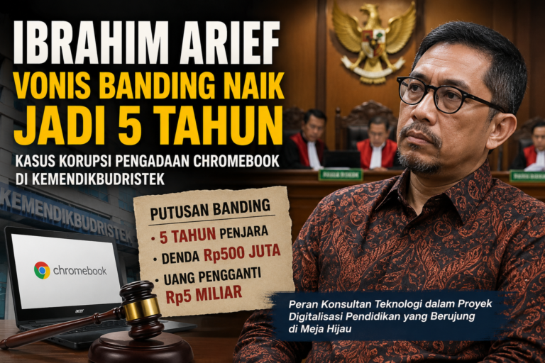Ibrahim Arief dan Perkembangan Terbaru Kasus Chromebook: Vonis Banding Naik Jadi 5 Tahun