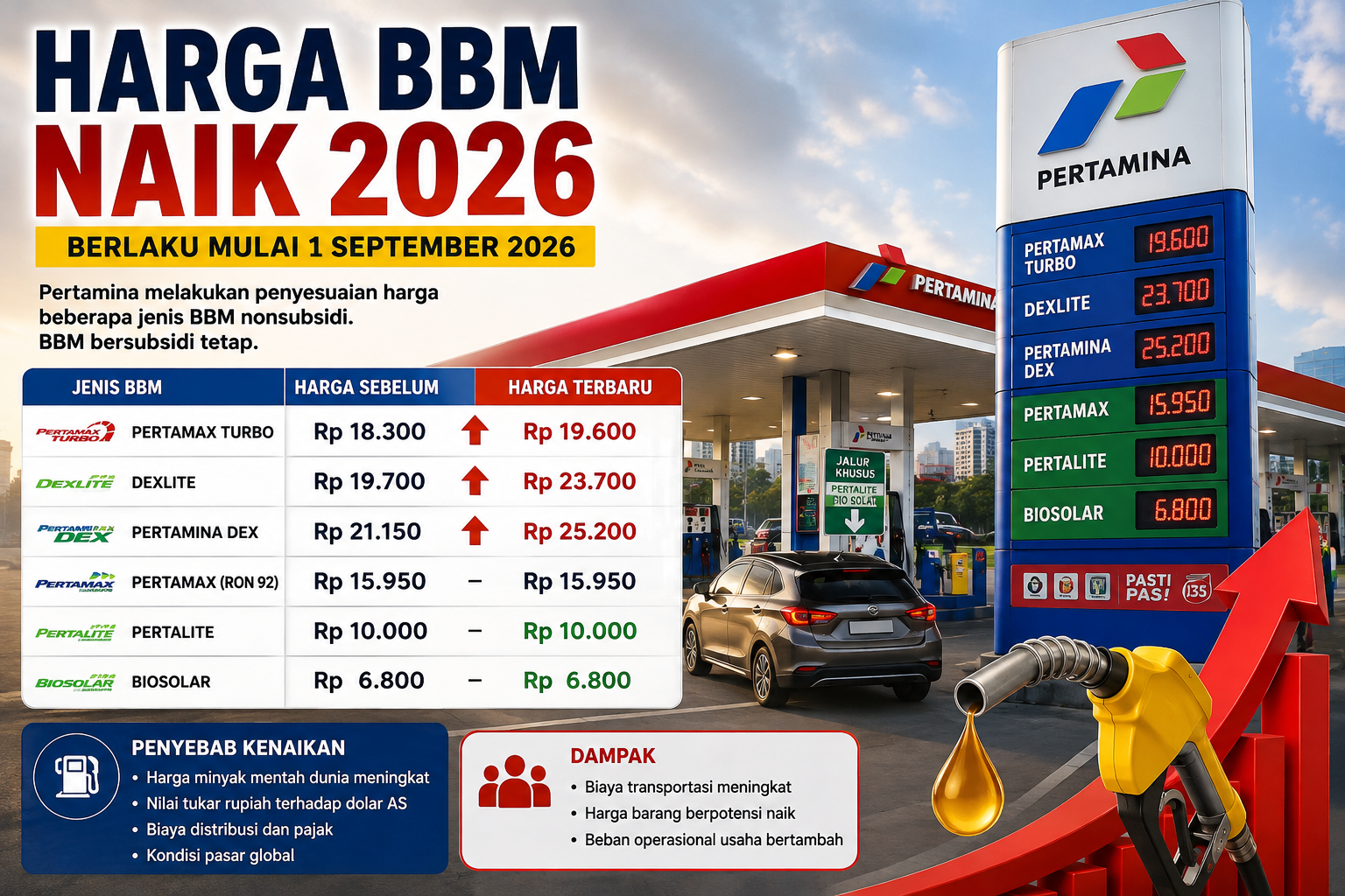 Harga BBM Naik pada 2026, Berikut Perubahan Harga dan Dampaknya bagi Masyarakat